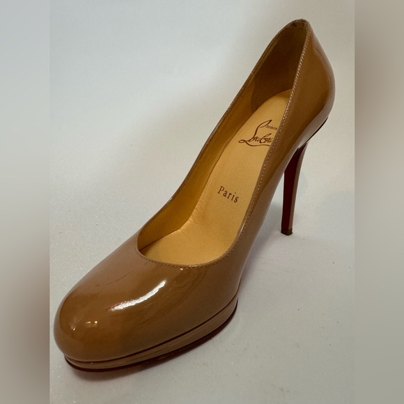 $795 Christian Louboutin Beige Nude “New Simple” Heel Pumps Shoes 35.5 - Picture 2 of 13